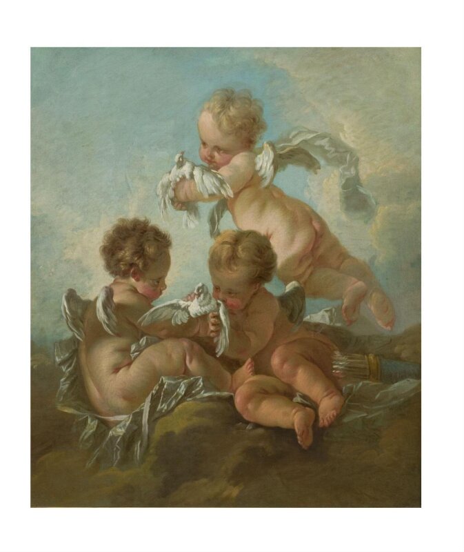 Air: Three Putti with Birds