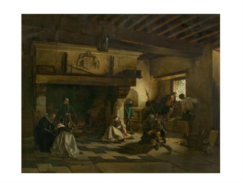 Interior with Armed Men and a Family Group