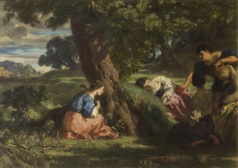Cherries: a group of young women in a landscape