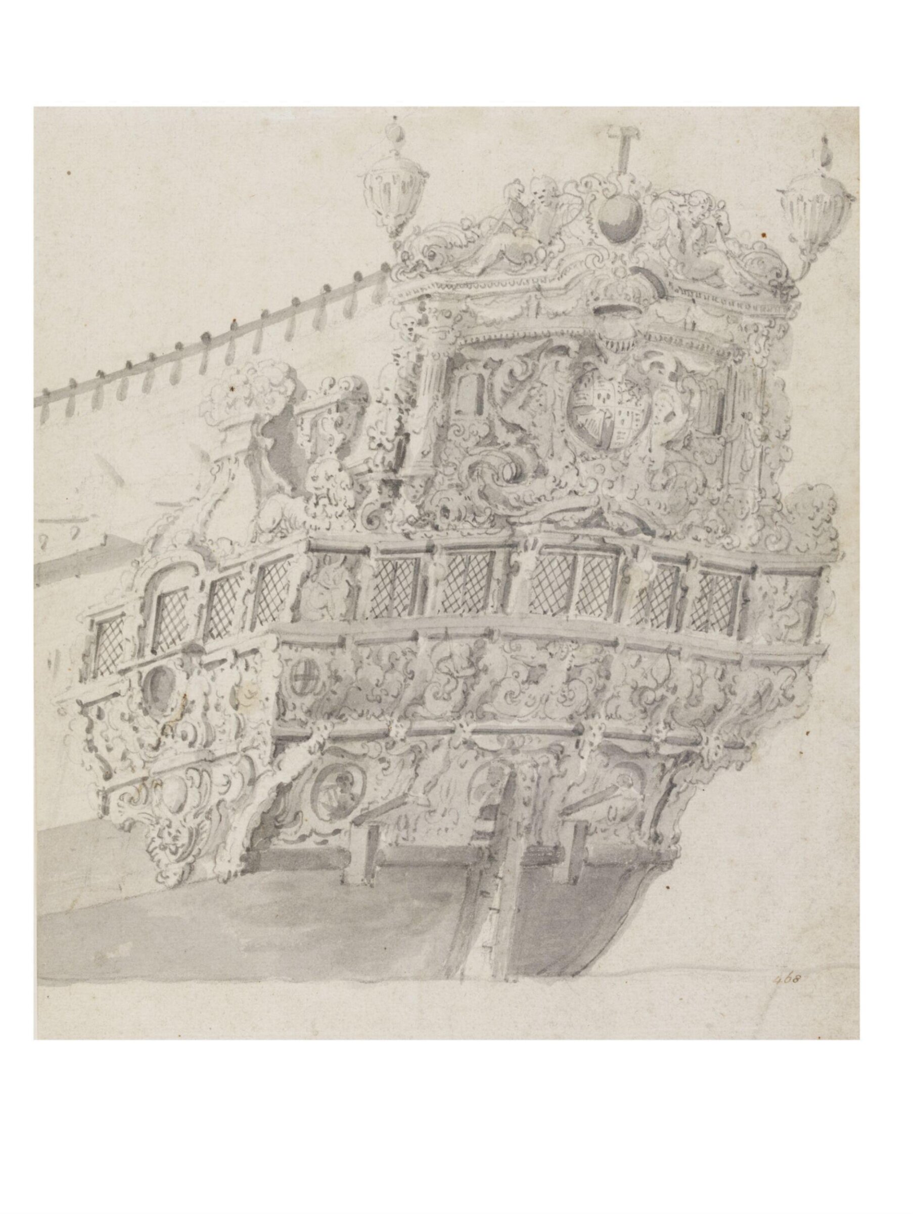 Drawing, Willem van de Velde the elder, late 17th century - 1707
