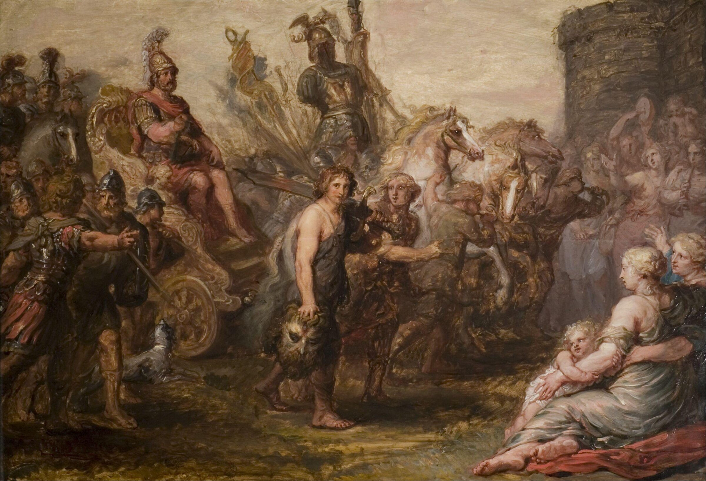 The Triumph of Saul (a sketch), Jan van den Hoecke, mid 17th century