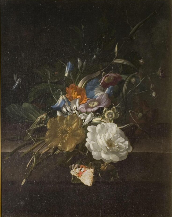 A still-life with a spray of flowers top image