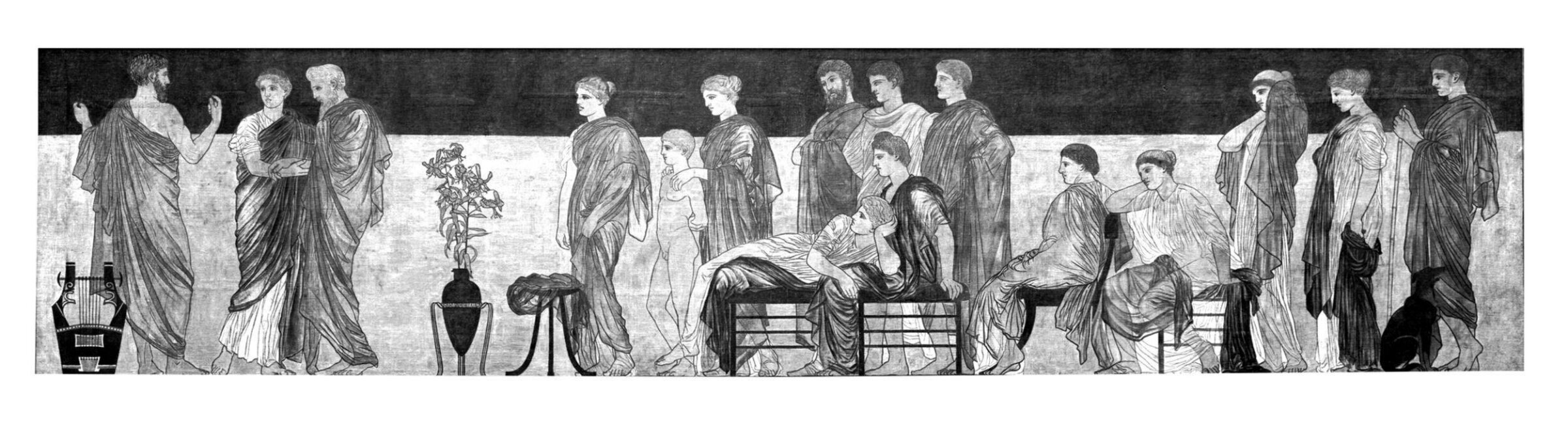 'An Ancient Greek Audience watching a performance of Antigone by Sophocles', Albert Joseph Moore, 1867