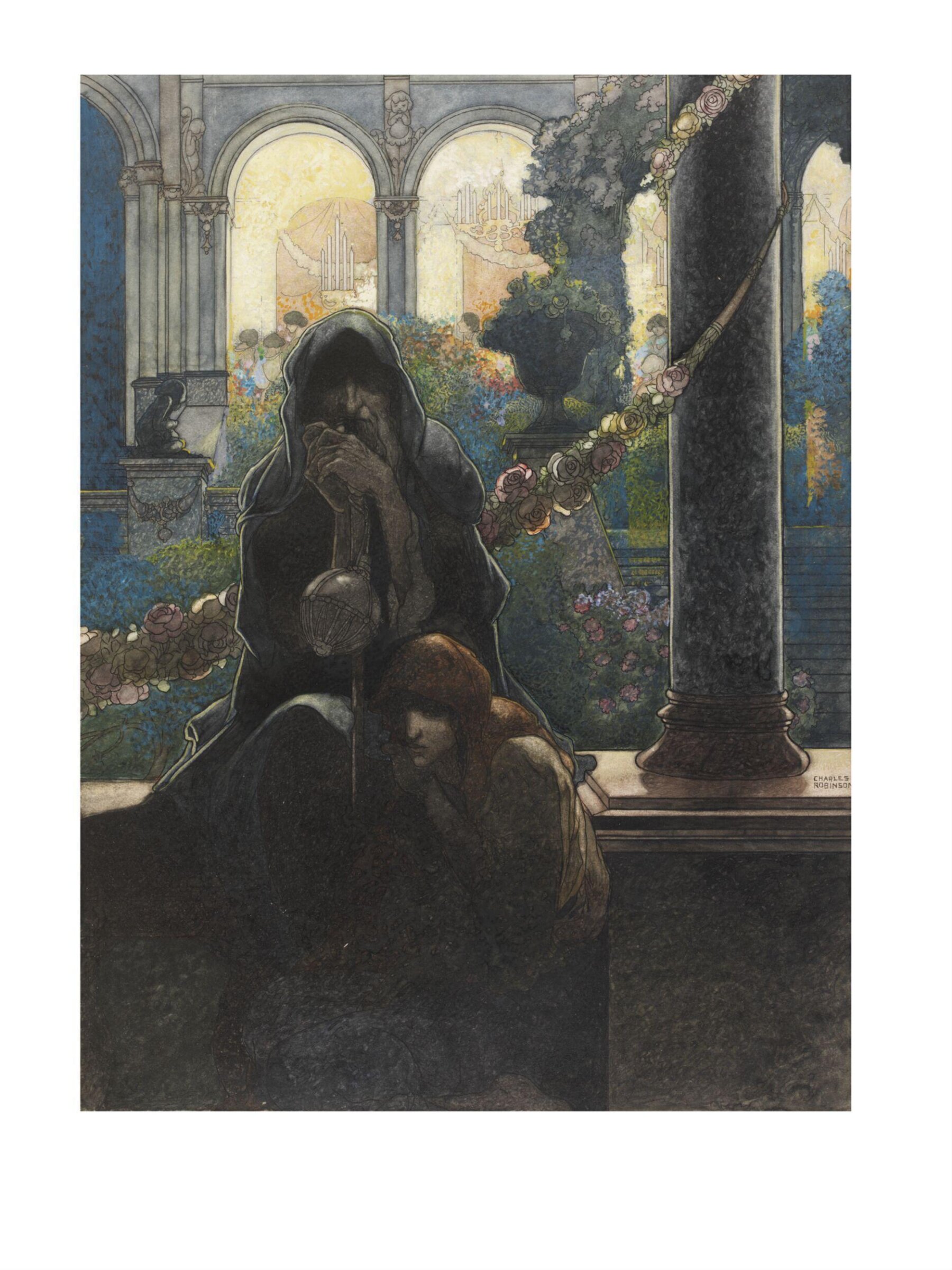 "The rich making merry in their beautiful houses while the beggars were sitting at the gates, Charles Robinson, 1870-1937