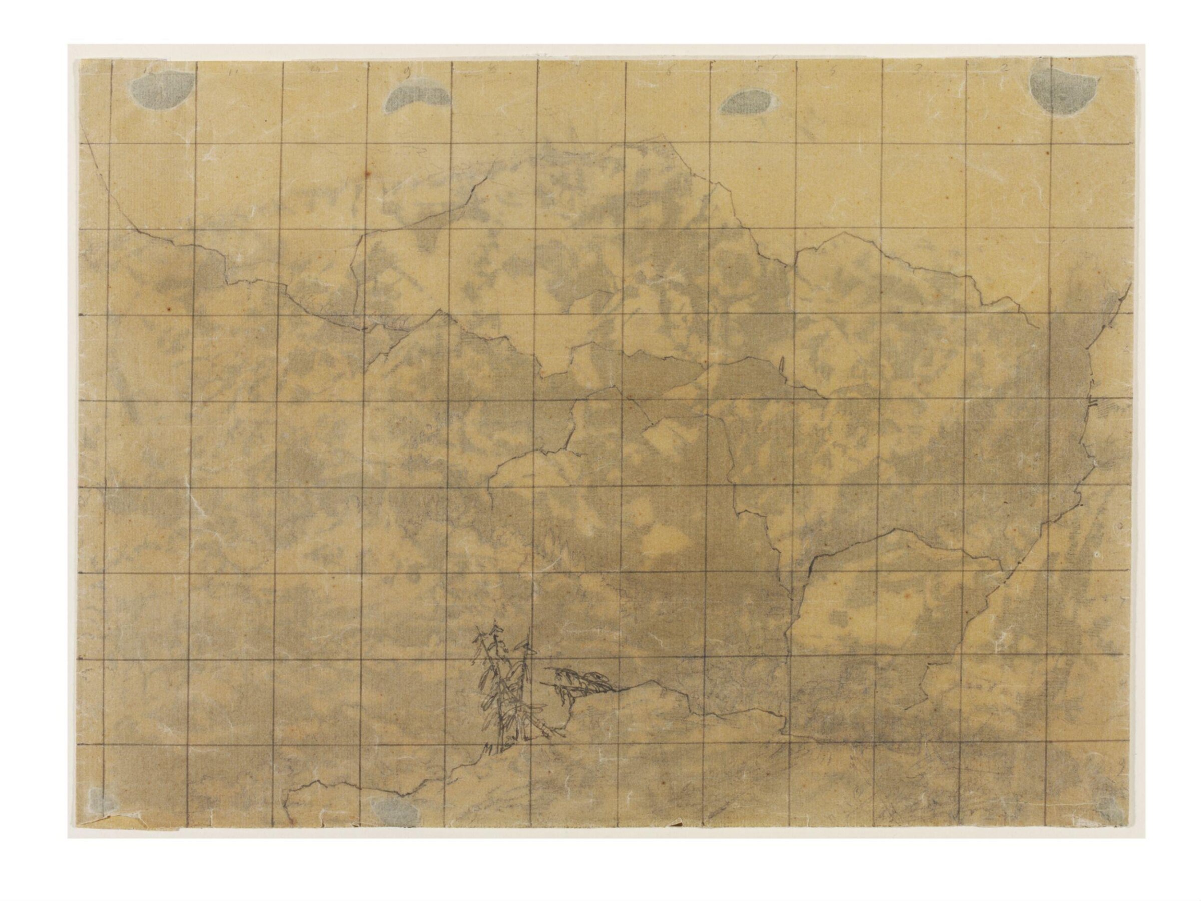 'Blot' drawing in progress for 'Hannibal Passing the Alps', Alexander Cozens, ca.1750-86