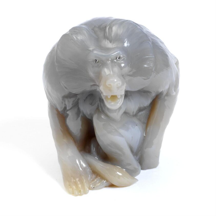 Hissing baboon and case — Faberge — ca. 1910