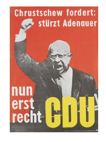 DIN A1 Plakat CDU Alle Wege des Marxismus führen nach Moskau Poster 1950er 