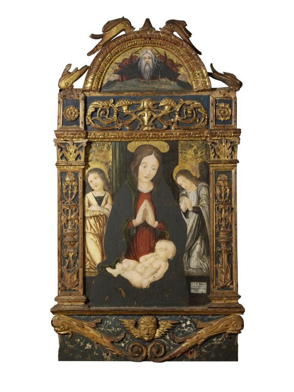 The Virgin and Child with God the Father, St Anthony Abbot, St Paul the Hermit and St Anthony in the desert