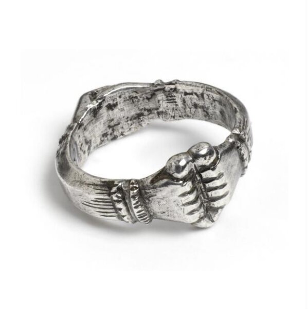 Ring in golden 800 silver with 2 hands which can be opened | online sales  on HOLYART.com
