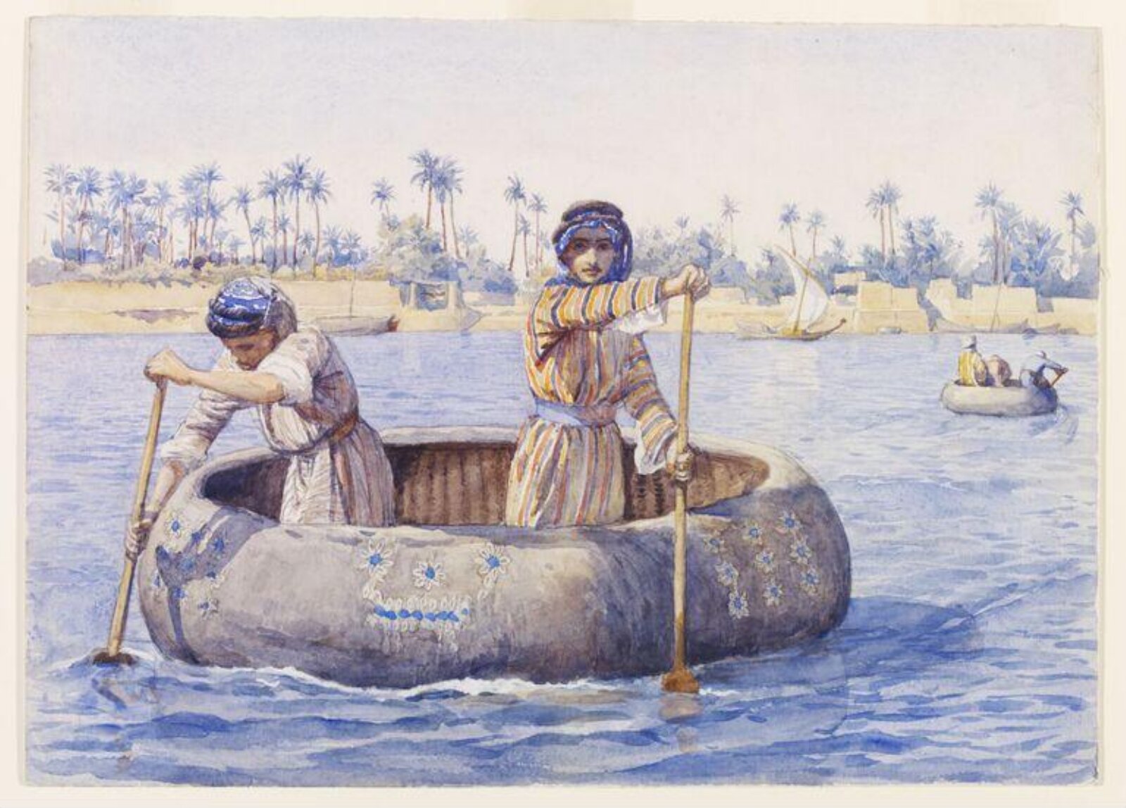 Two Arabs in a Quffa, Arthur Trevor Haddon, 1864-1941