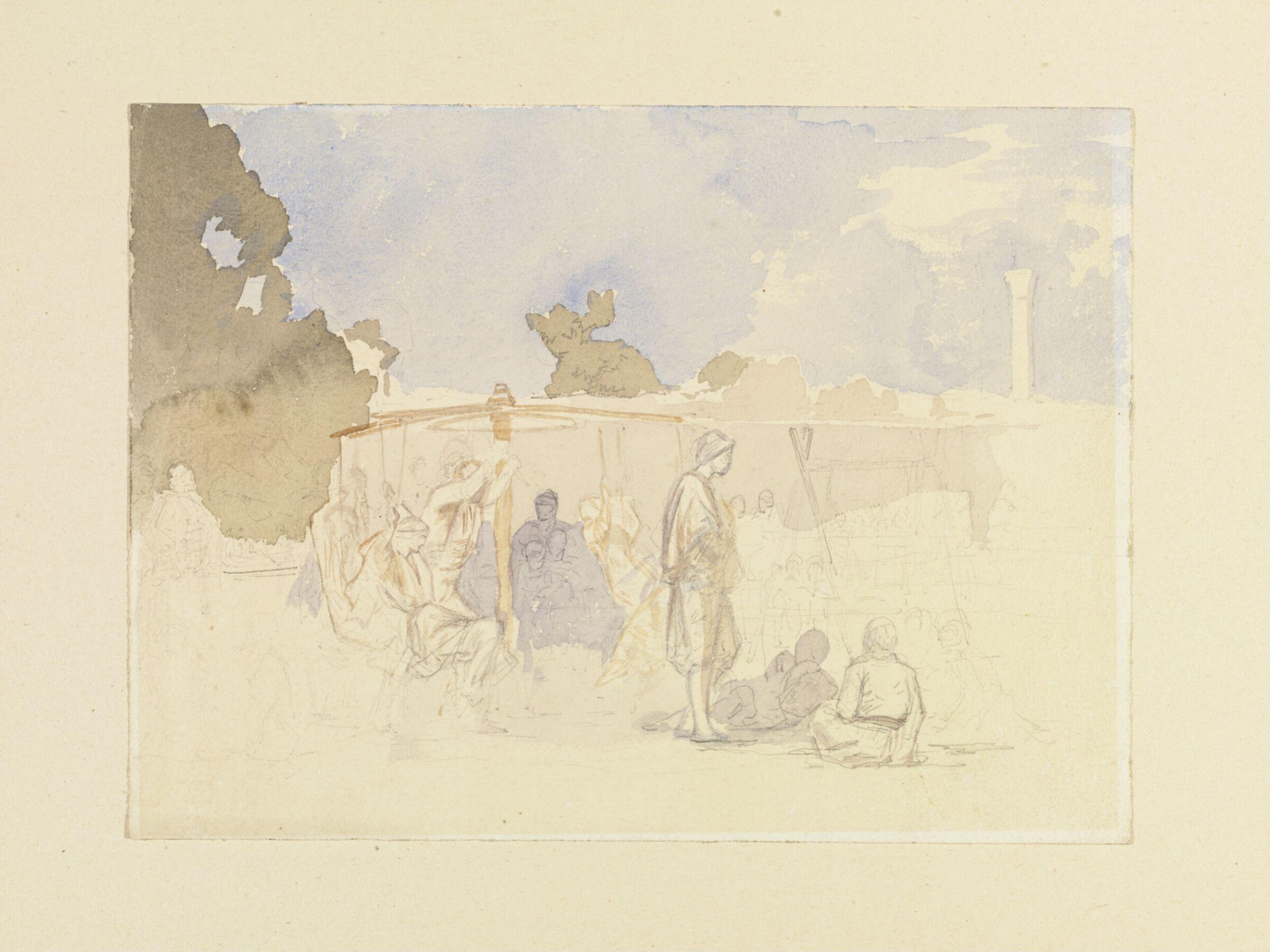 A group of figures in Eastern dress, Turkey, Edward Armitage, ca. 1855