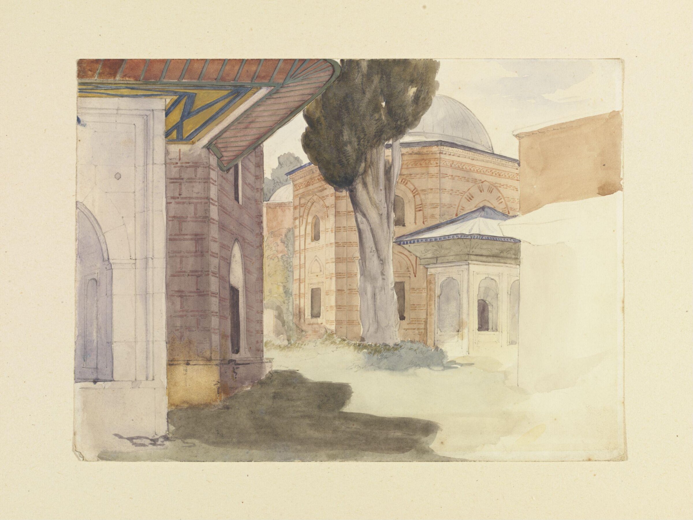 Türbes in the Royal Cemetery of the Muradiye (Murad II), Bursa, Edward Armitage, ca. 1855