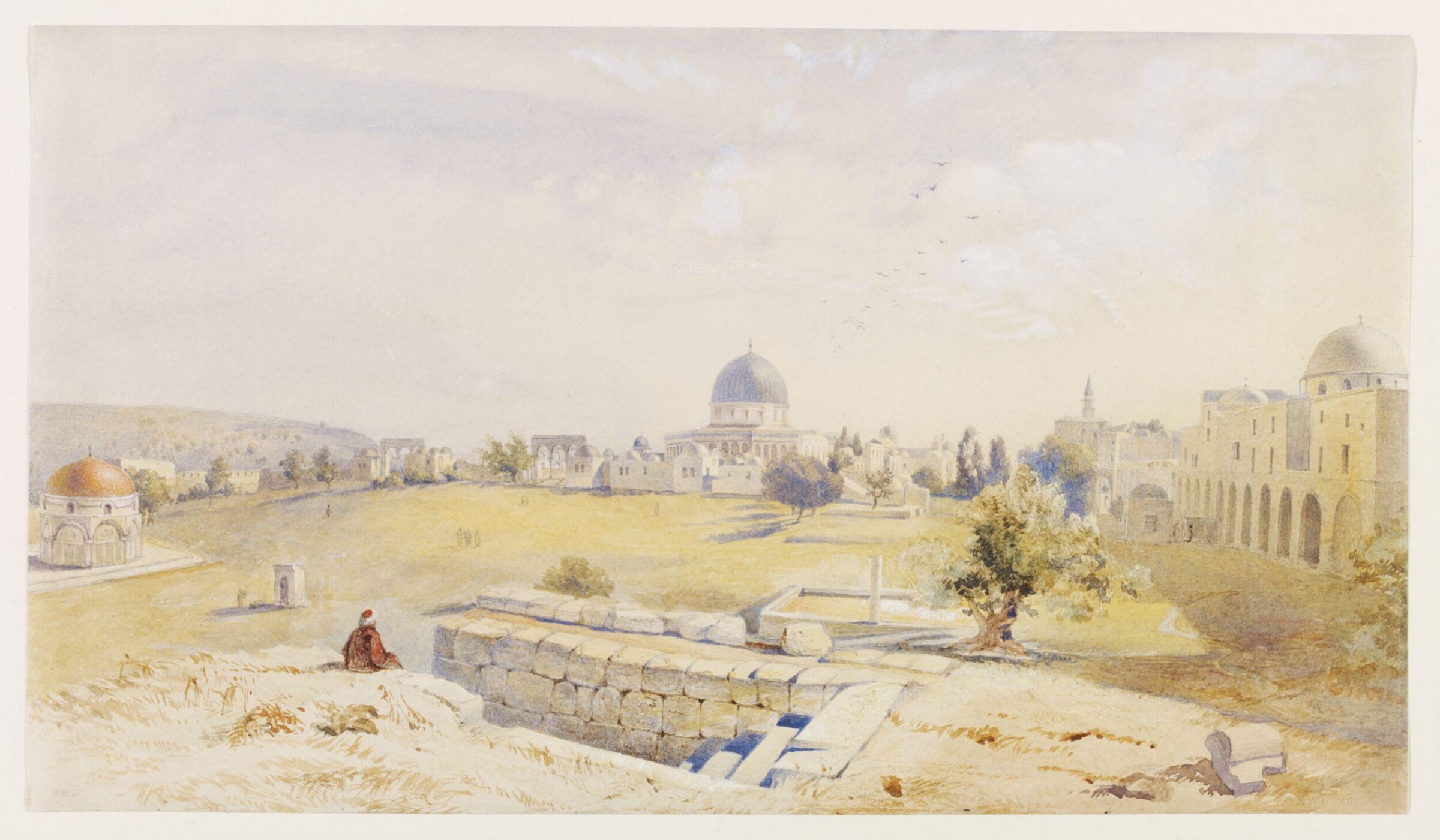 Jerusalem.  Mount Moriah The Site Of The Temple   now occupied by the Mosque of Omar, Henry Warren, ca. 1853