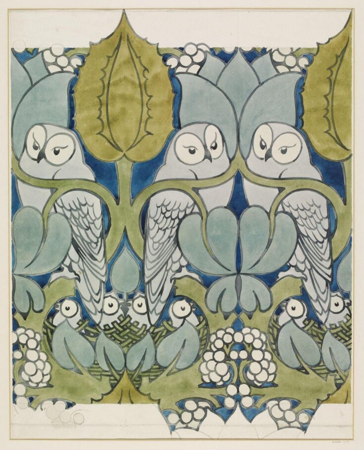 Boxed Ball Point Pen 'Owl' Wallpaper Design by C.F.A Voysey V&A Collection 