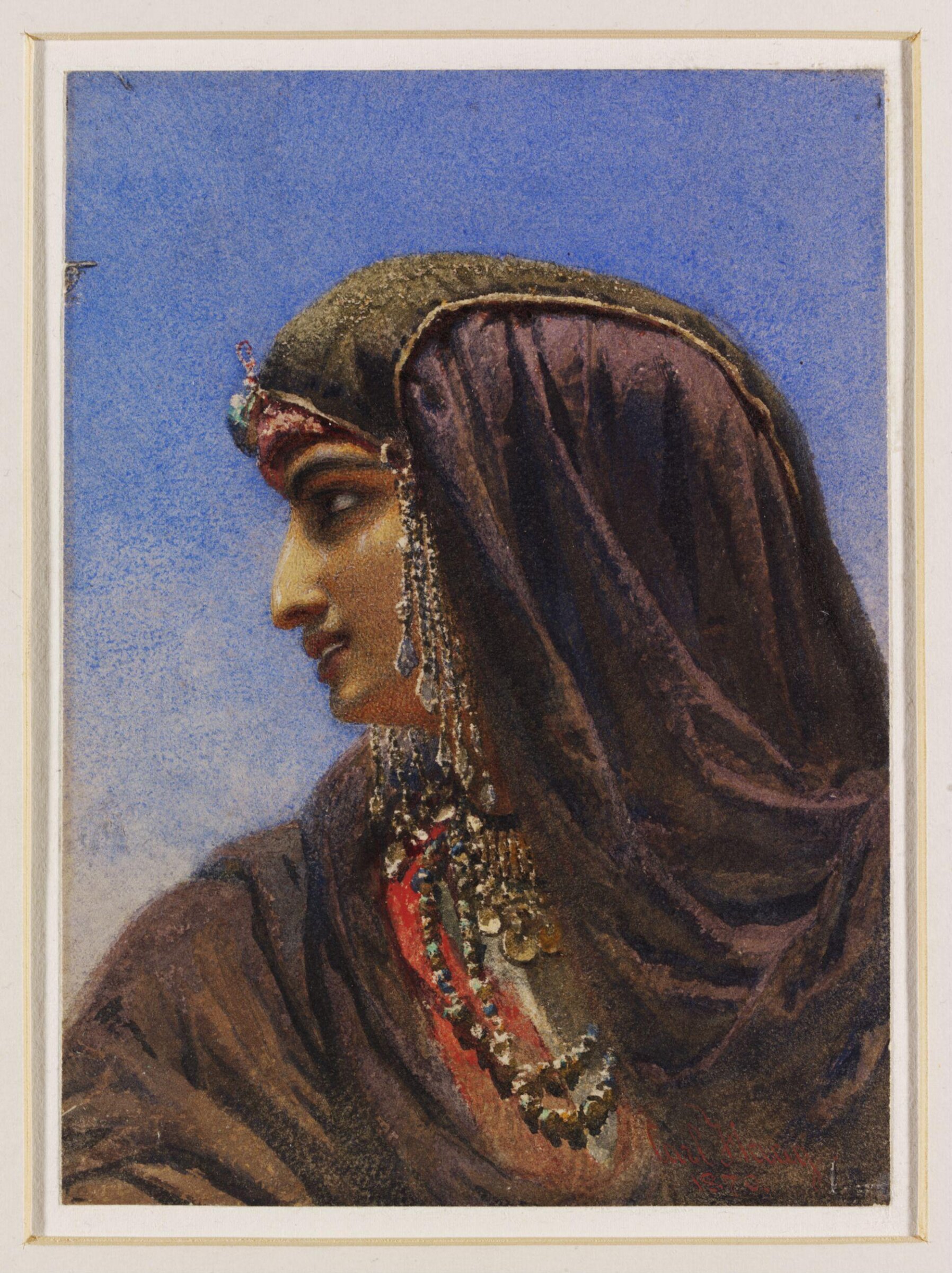 Head of an Egyptian Girl, probably a Bedouin, Carl Haag, 1870