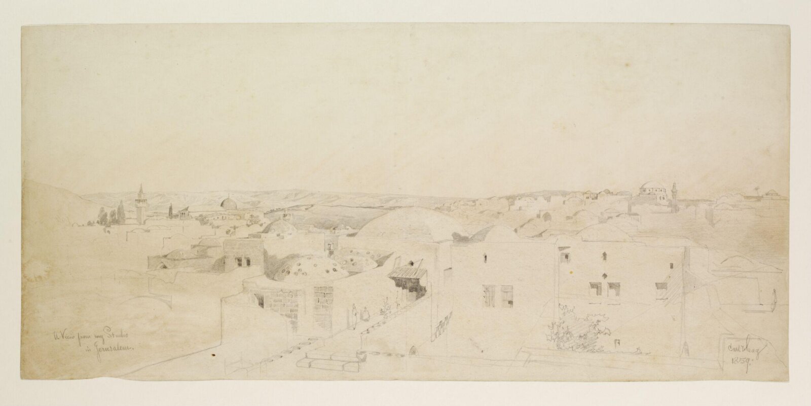 A View from my Studio in Jerusalem, Carl Haag, 1859