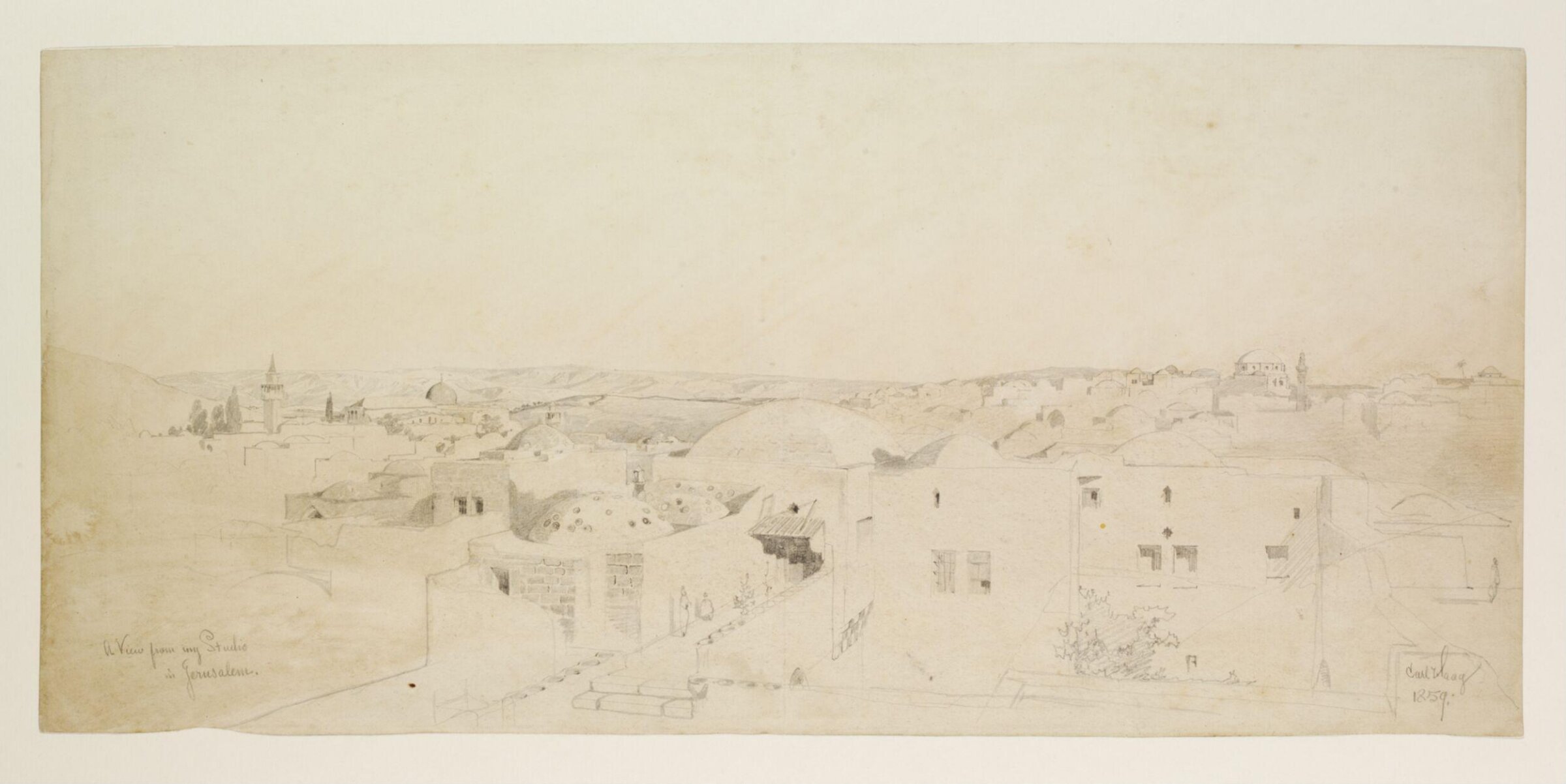 A View from my Studio in Jerusalem, Carl Haag, 1859