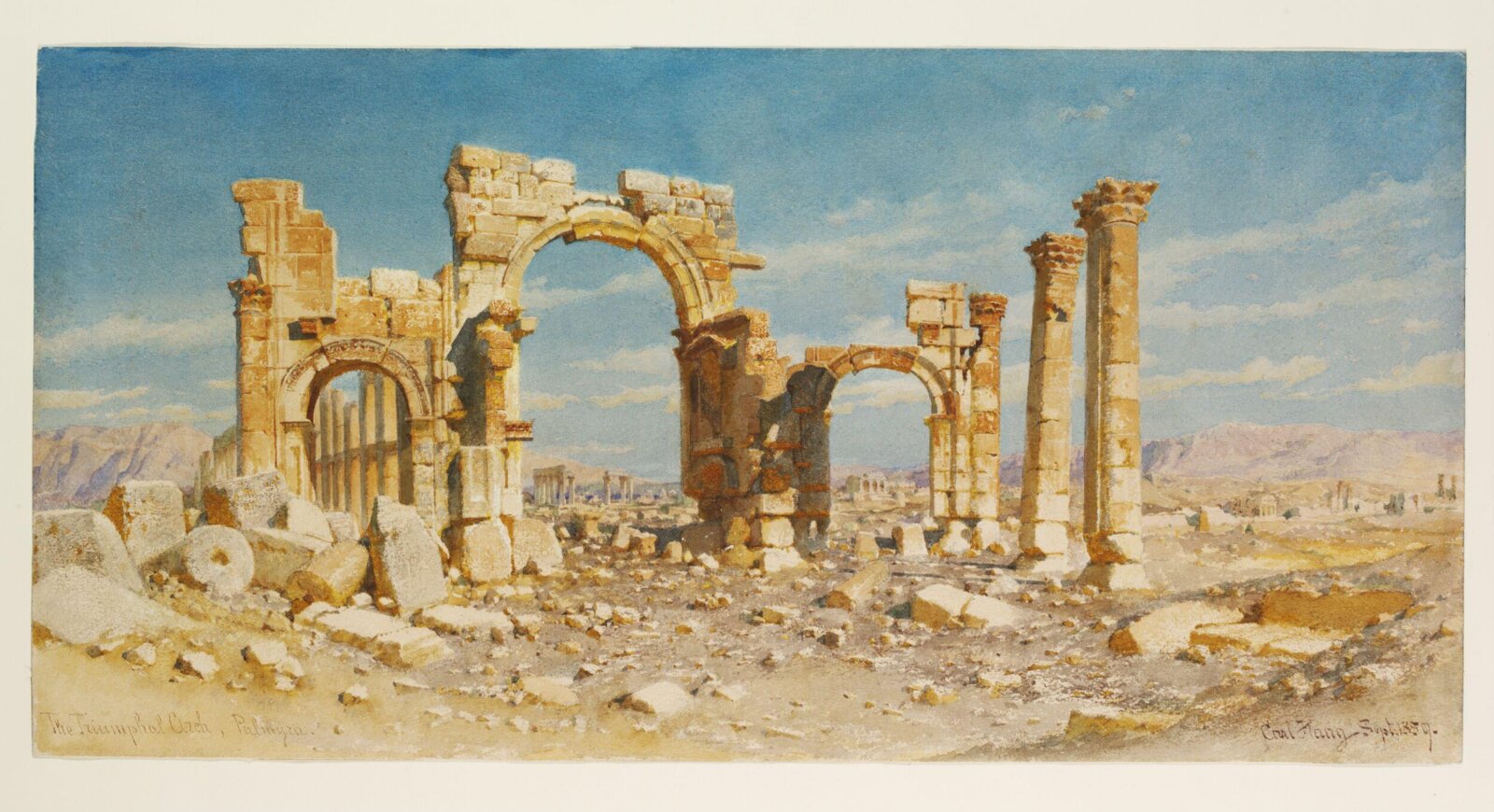 The Triumphal Arch, Palmyra, Carl Haag, 1859