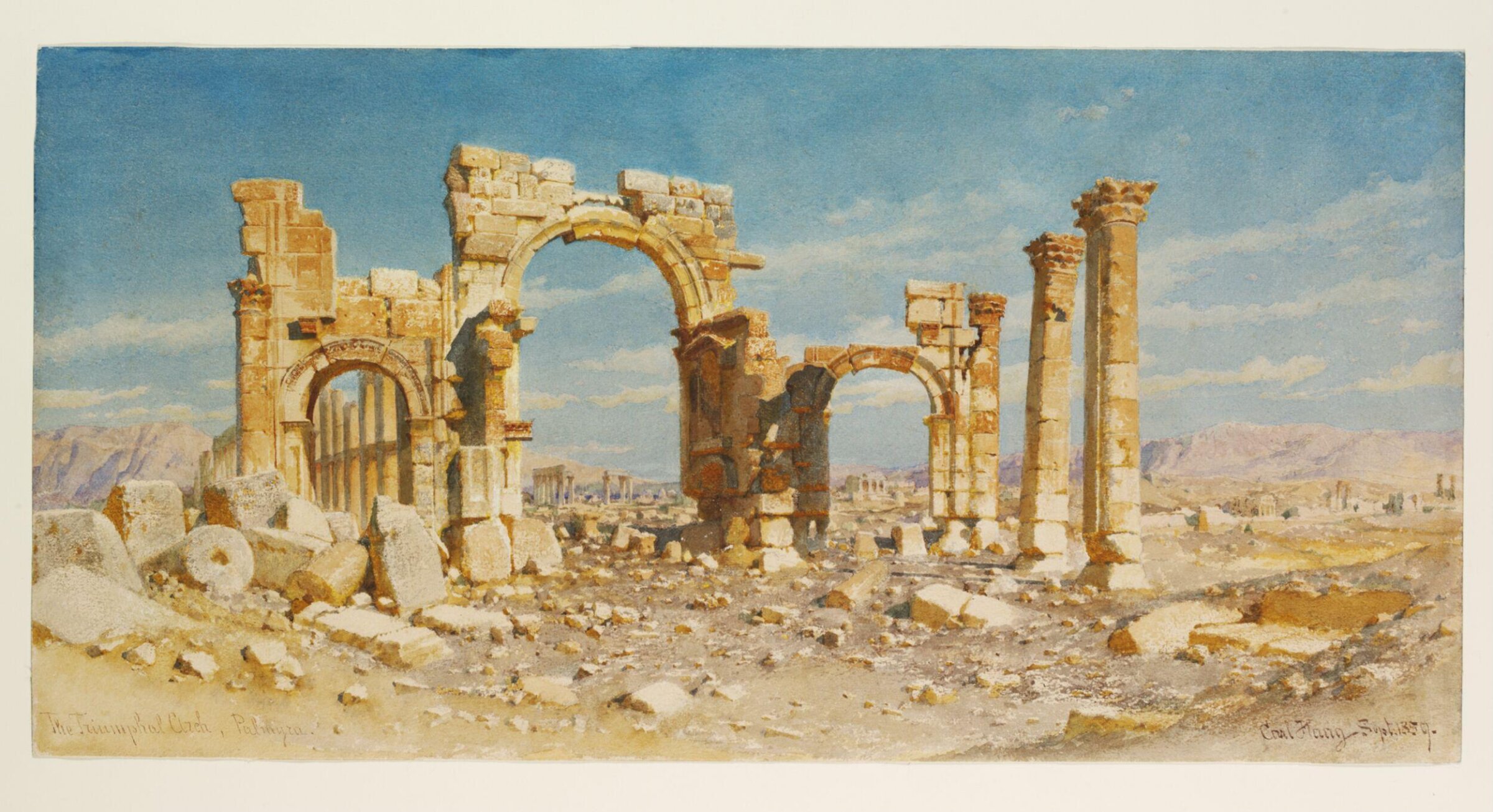 The Triumphal Arch, Palmyra, Carl Haag, 1859