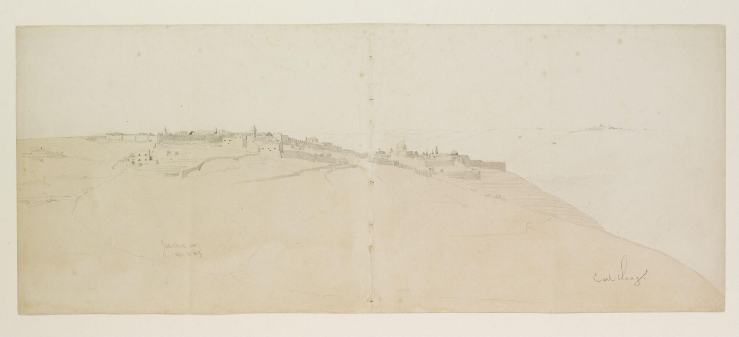 Jerusalem from the South, Carl Haag, 1859