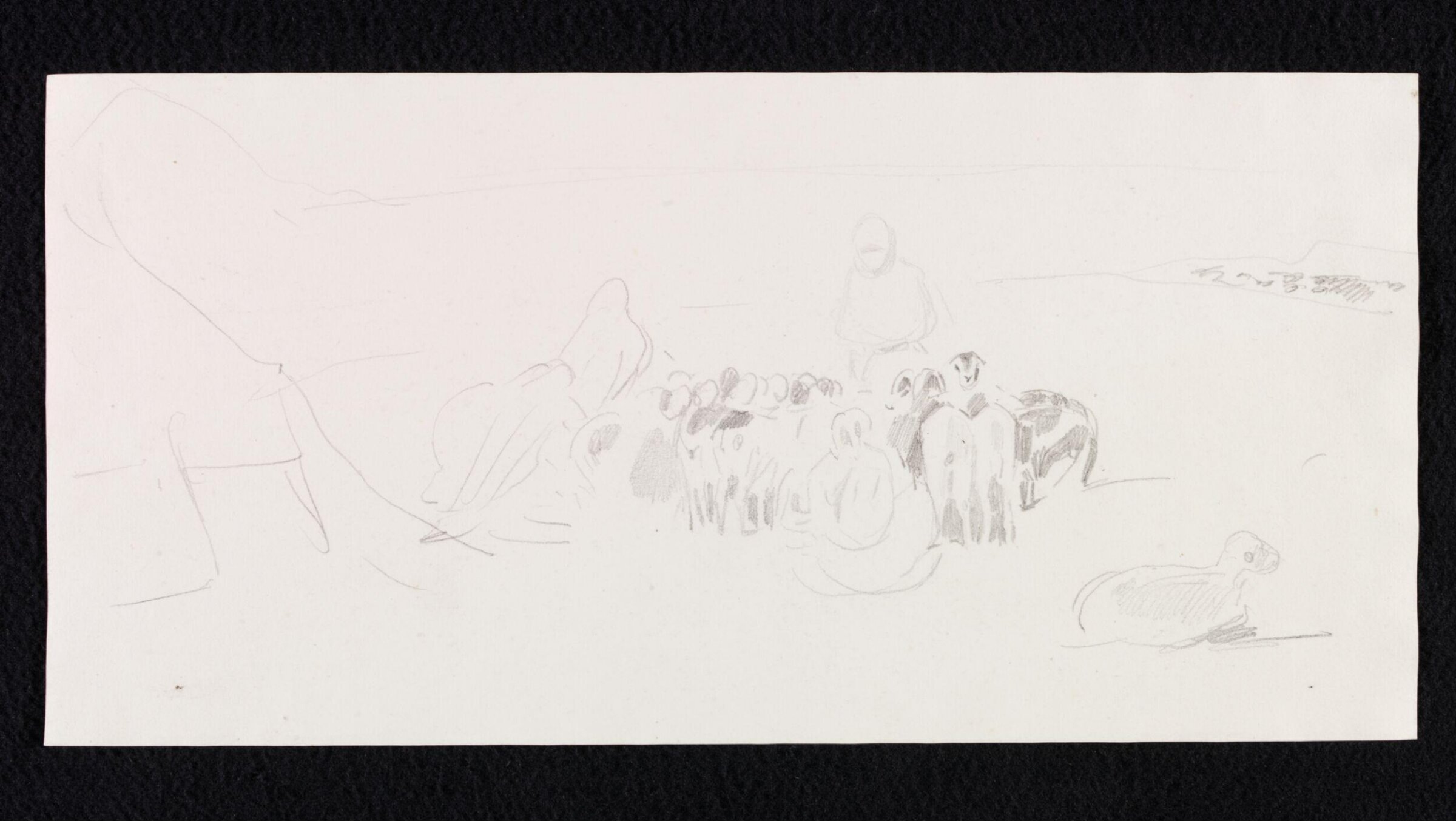 Figures with flock of goats or sheep, Théodore Leblanc, ca. 1828-1837