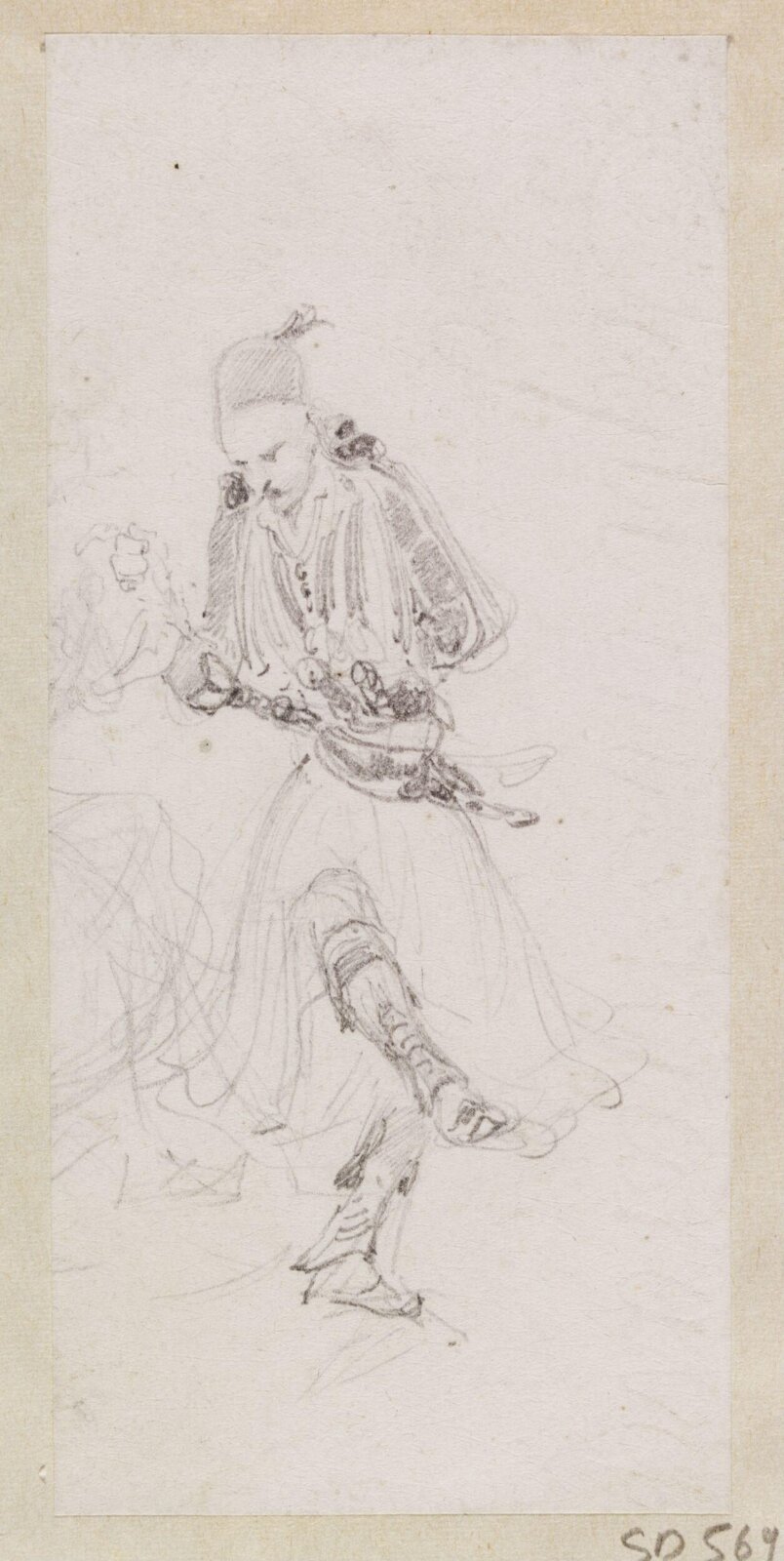Greek man dancing, Théodore Leblanc, ca. 1828-1837