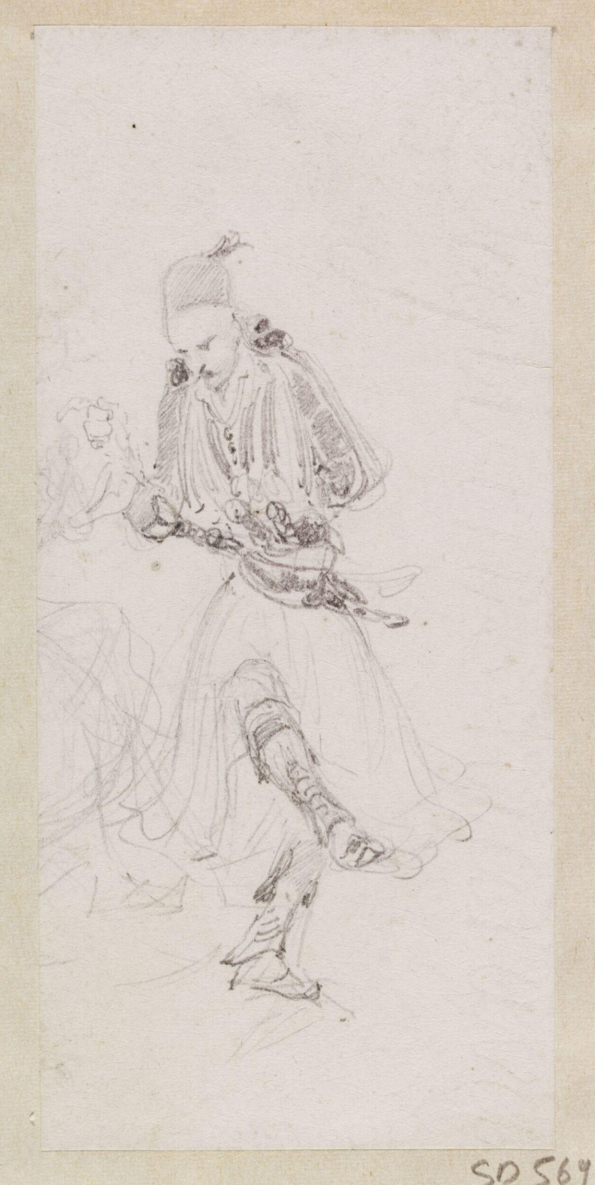 Greek man dancing, Théodore Leblanc, ca. 1828-1837