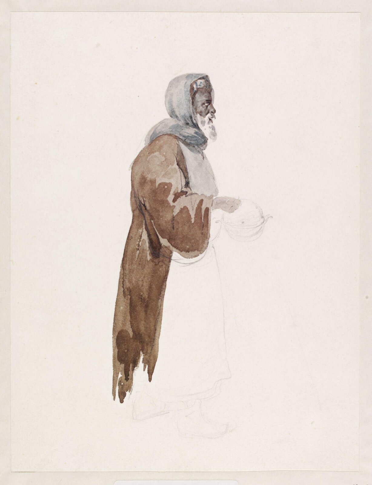 Elderly man, probably North African, Théodore Leblanc, ca. 1828-1837