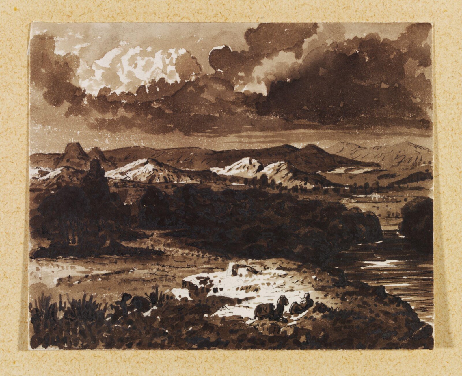 Near Eastern Landscape, Amelia Long, early 19th century