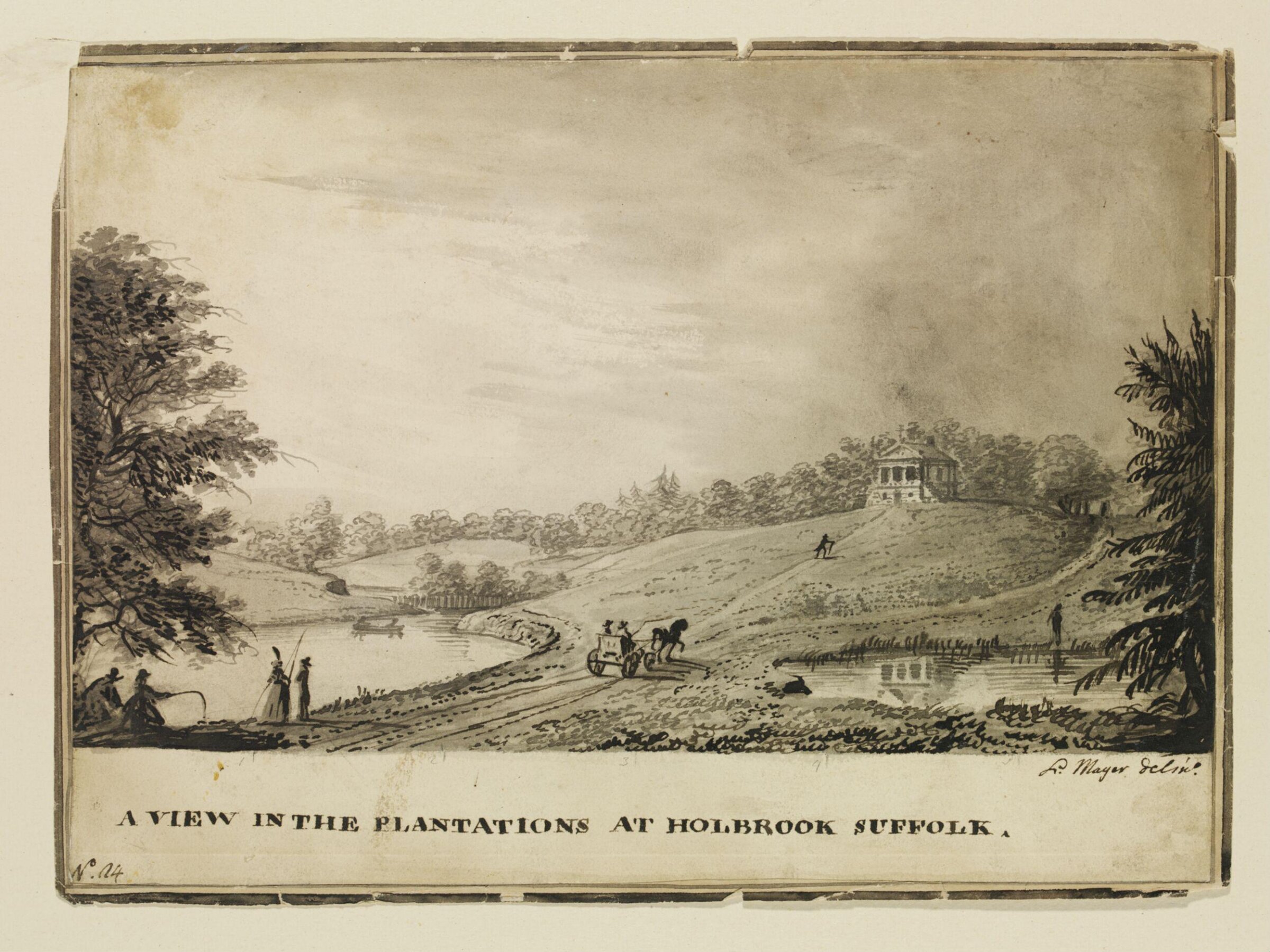 A view in the plantations at Holbrook Suffolk, Luigi Mayer, ca. 1799