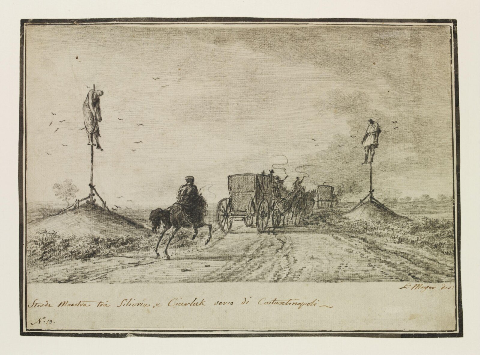 Main road between Silivri and Çorlu, Luigi Mayer, 1794-1795