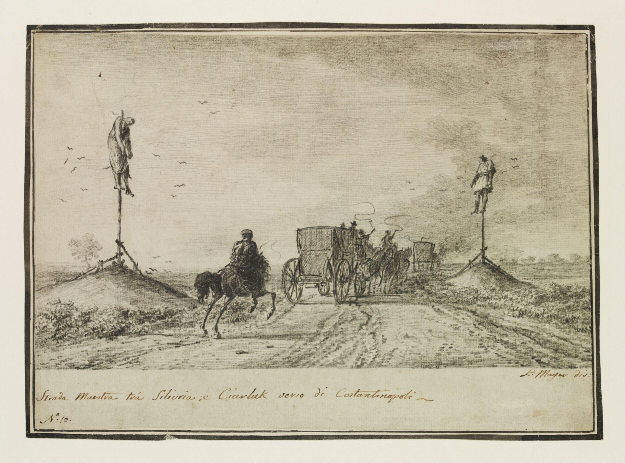 Main road between Silivri and Çorlu, Luigi Mayer, 1794-1795
