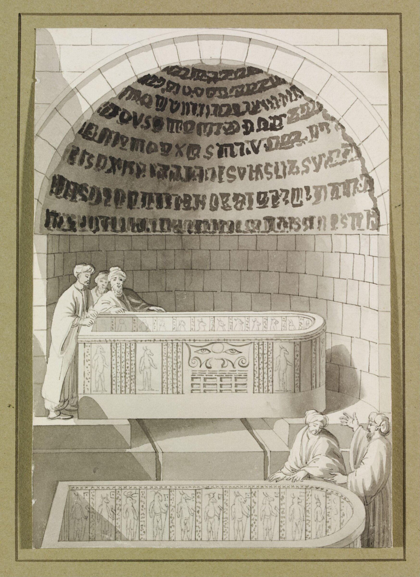 An Ancient Sarcophagus Of Basaltes, Called the Lovers Fountain, Luigi Mayer, ca. 1805-ca. 1820
