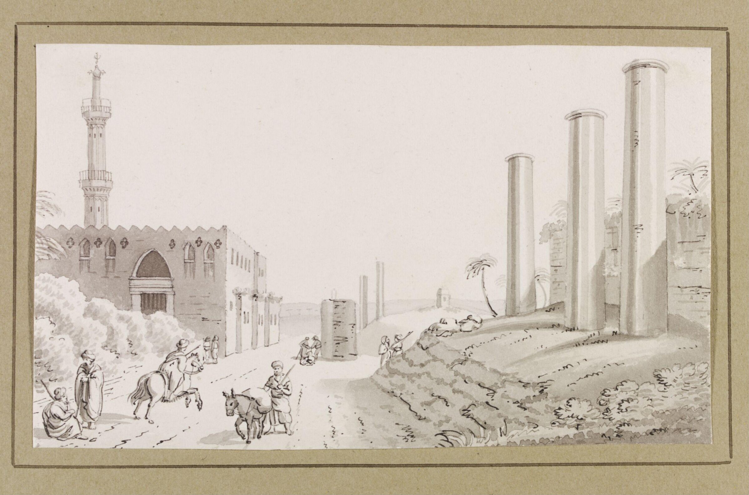 Granite Pillars Of The Portico Of Canopus In Ancient Alexandria, Luigi Mayer, ca. 1805-ca. 1820