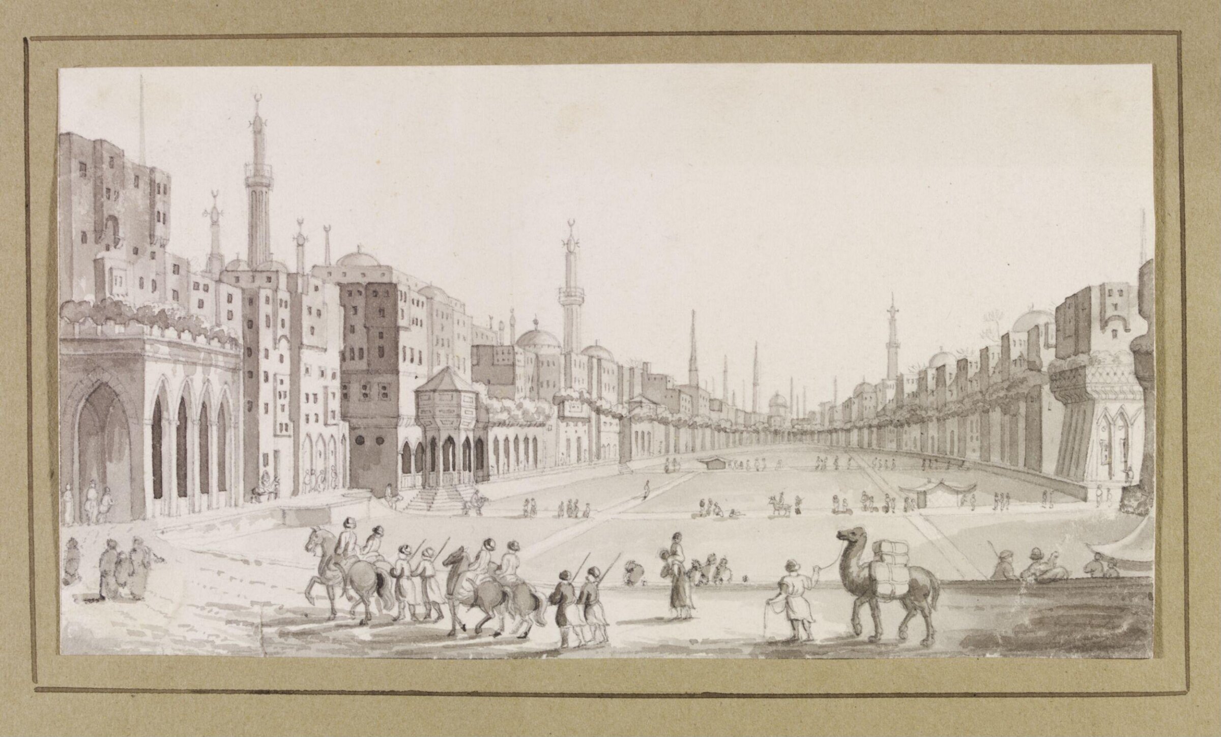 Principle Square In Grand Cairo, With Murad Bey's Palace, Luigi Mayer, ca. 1805-ca. 1820