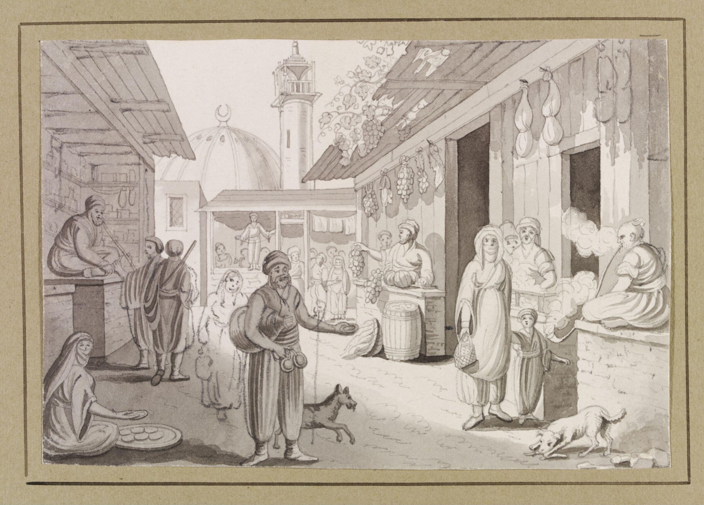 A Market in Acre, Francis B. Spilsbury, ca. 1805-ca. 1820