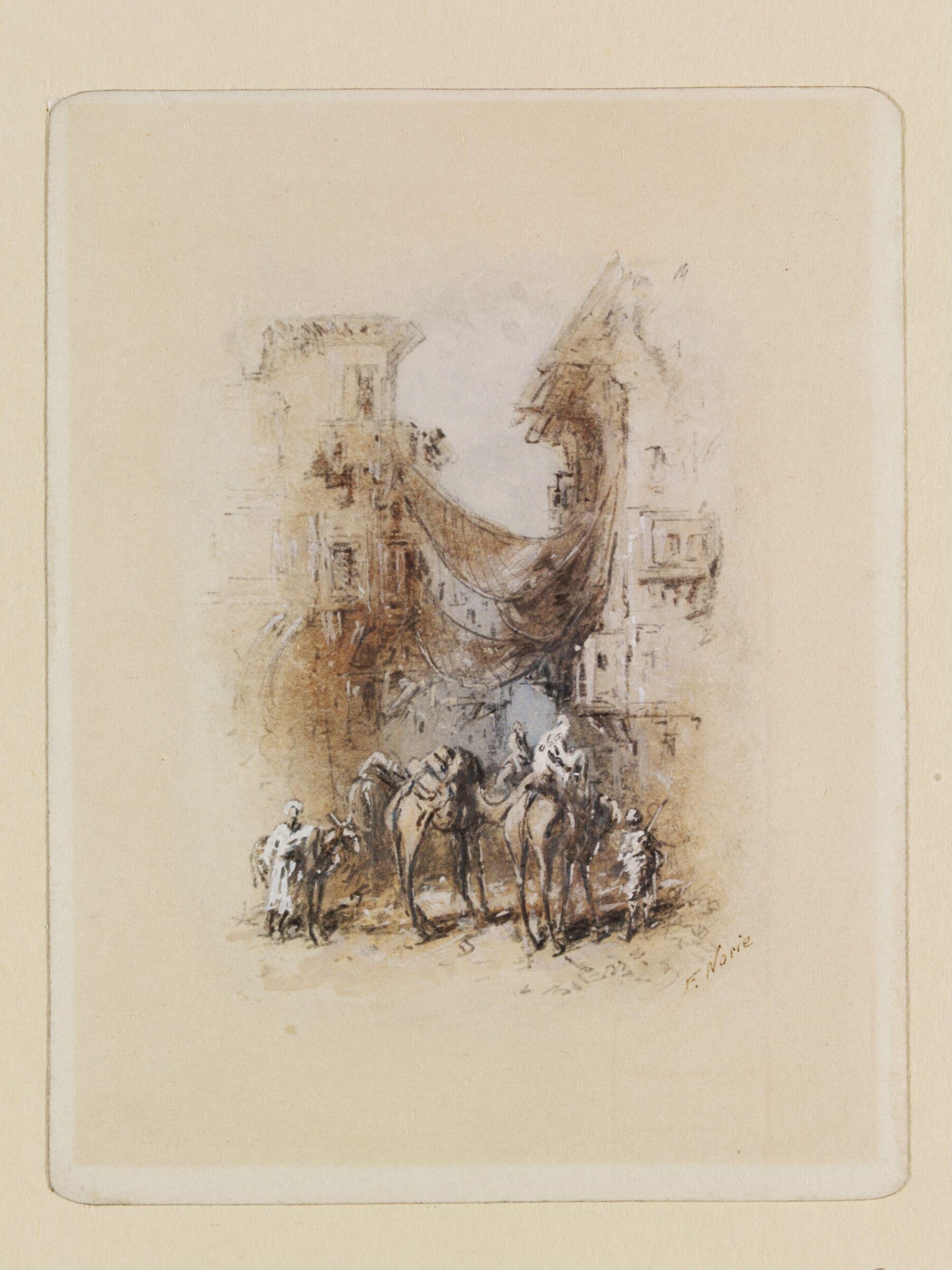 A Cairo Street Scene With Camels, Frank V. Norie, ca. 1870-1900