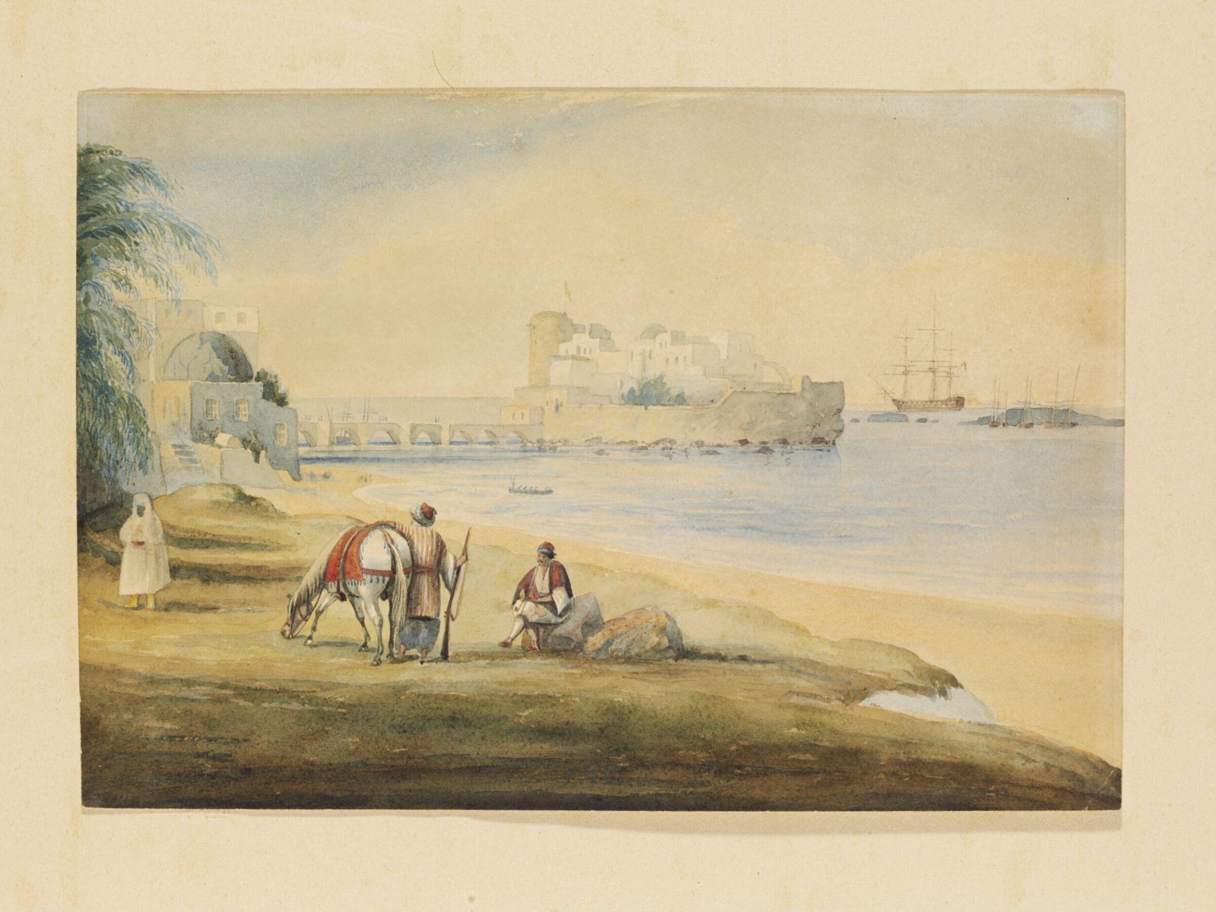 View of the Sea Castle (Sidon), 1840
