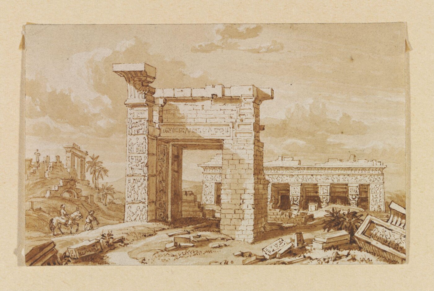 Unknown, View of the Northern Gate of Dendera or Tentyra
