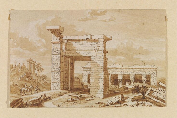 View of the Northern Gate of Dendera or Tentyra | Unknown | V&A Explore ...