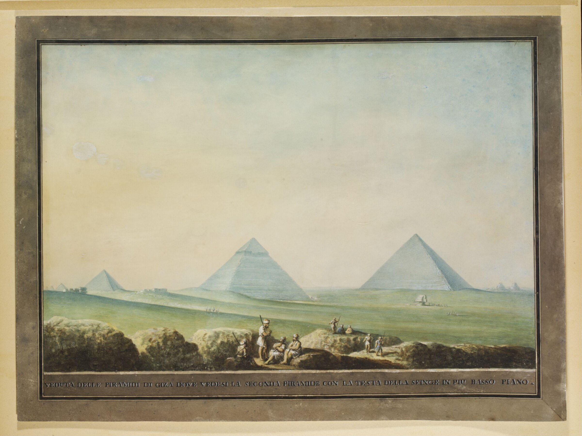 The Pyramids of Giza, Luigi Mayer, ca. 1800
