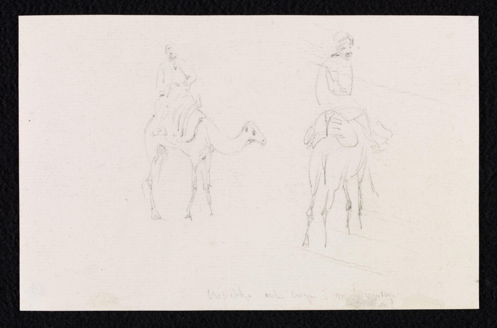 Two figures on camels, Théodore Leblanc, ca. 1828-1837