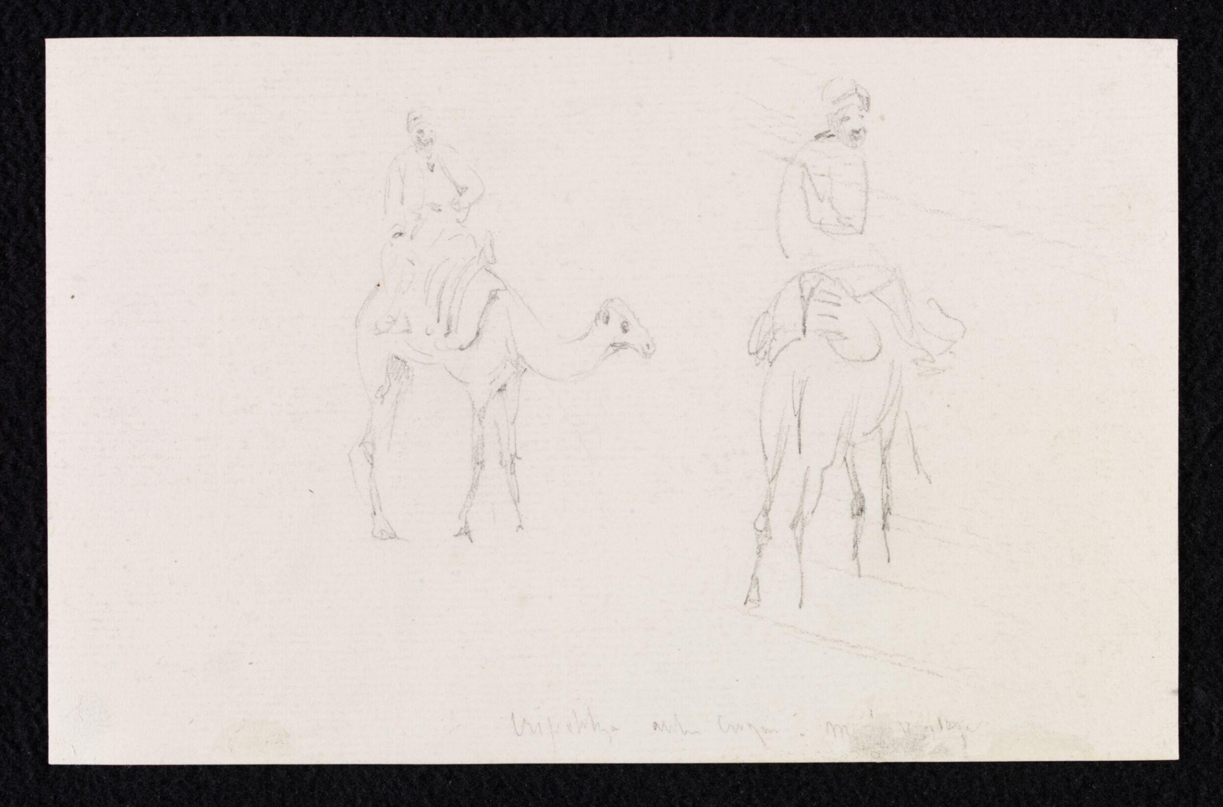 Two figures on camels, Théodore Leblanc, ca. 1828-1837