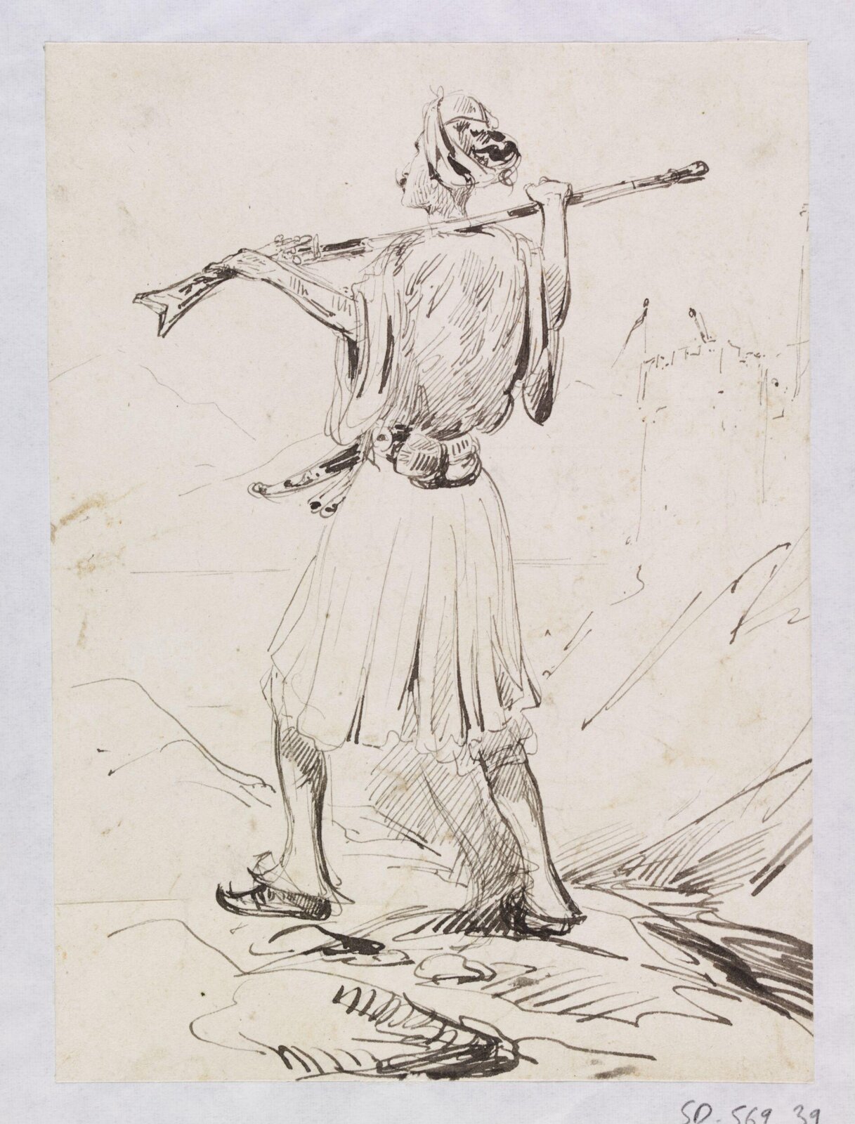 Greek [?] warrior, Théodore Leblanc, ca. 1828-1837