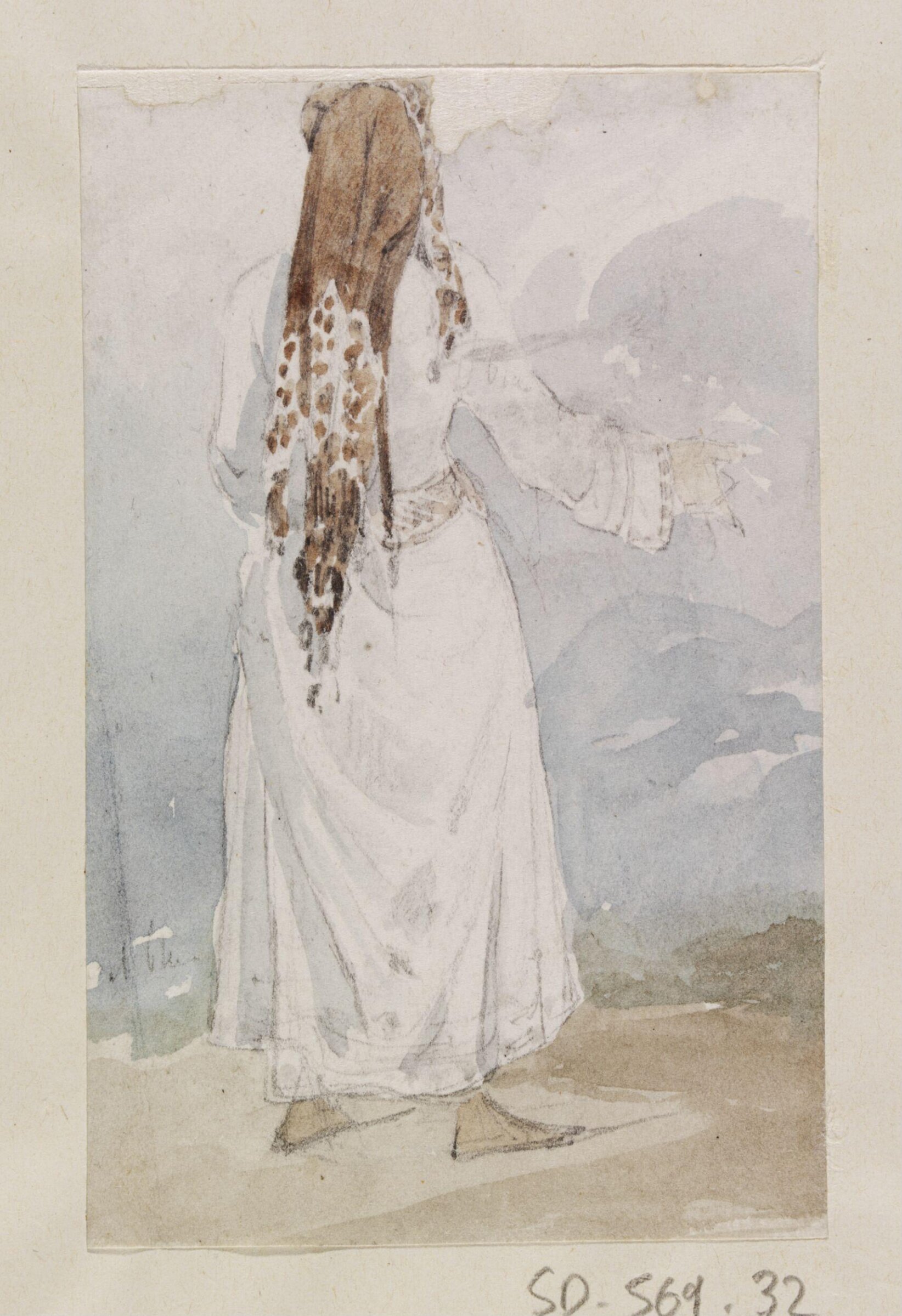 Figure seen from the back, Théodore Leblanc, ca. 1828-1837