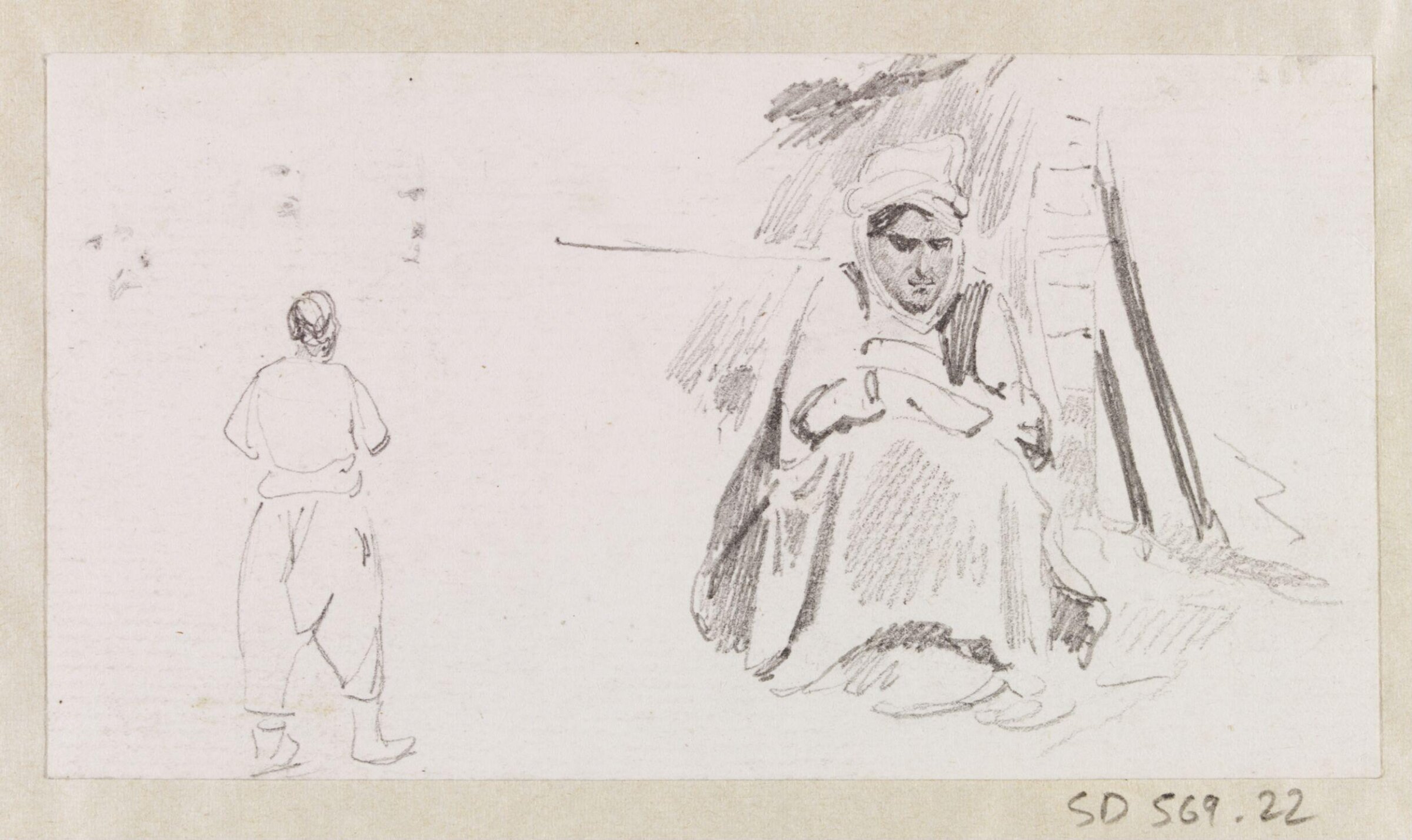 Two figures, possibly Greek and North African, Théodore Leblanc, ca. 1828-1837