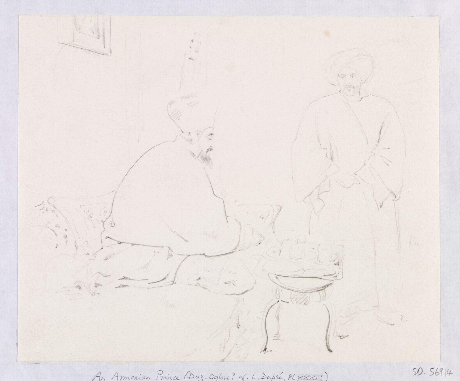 Armenian Prince and servant [?], Théodore Leblanc, ca. 1828-1837