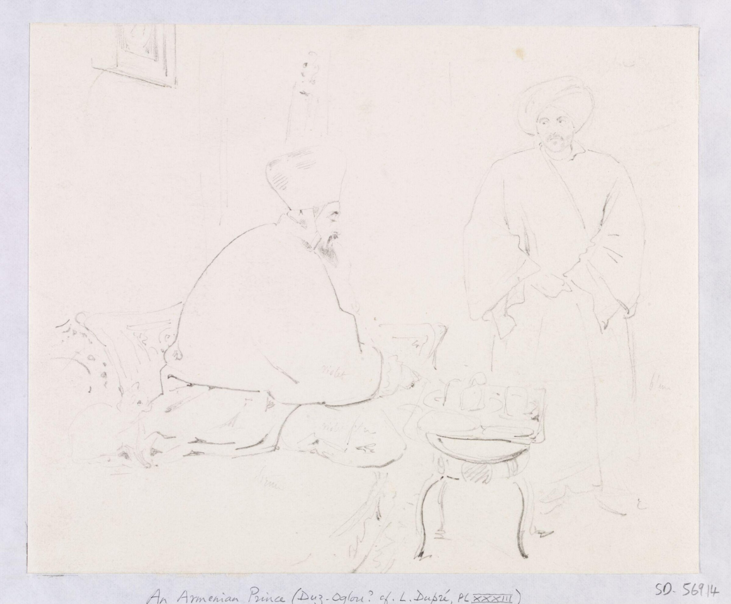 Armenian Prince and servant [?], Théodore Leblanc, ca. 1828-1837