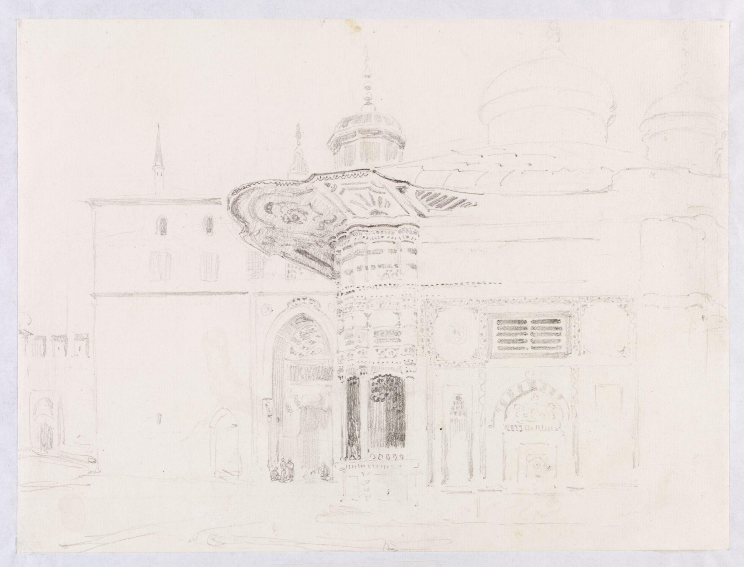 Fountain of Ahmet III and Bab-i Hümayün, Constantinople, Théodore Leblanc, ca. 1828-1837