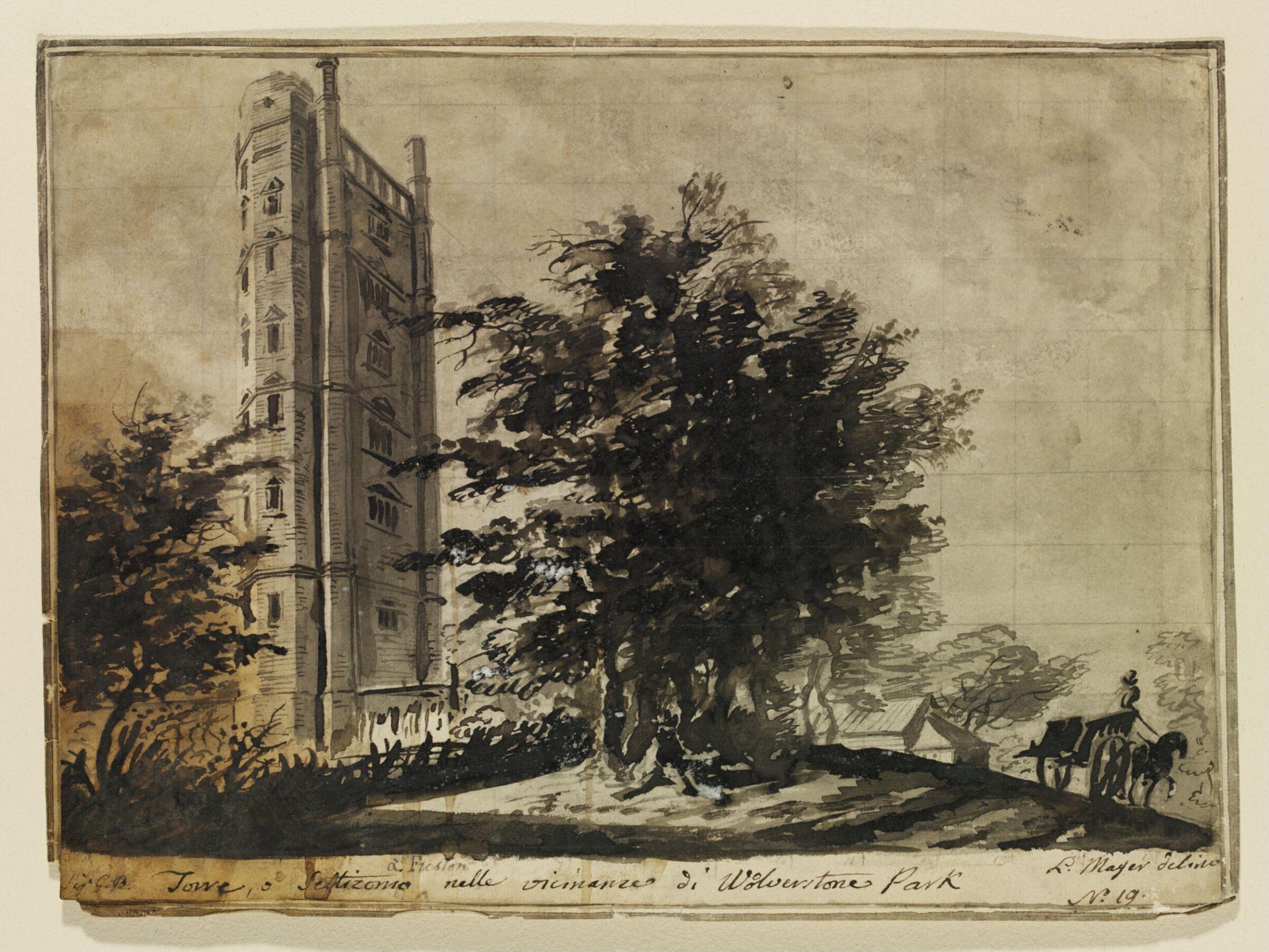 Tower at Freston, near Woolverstone Park [Suffolk], Luigi Mayer, ca. 1799